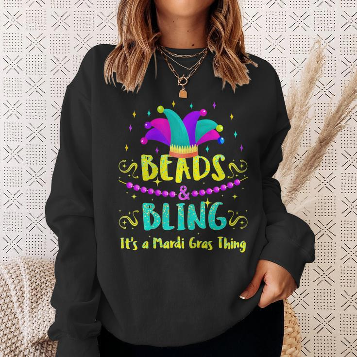 Womens Beads And Bling Its A Mardi Gras Thing Outfit For Women Sweatshirt Gifts for Her