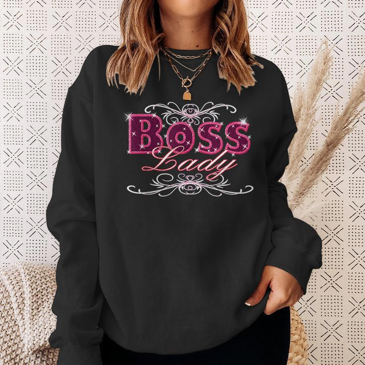 Womens Cute Boss Lady Bling Decorative Men Women Sweatshirt Graphic Print Unisex Gifts for Her