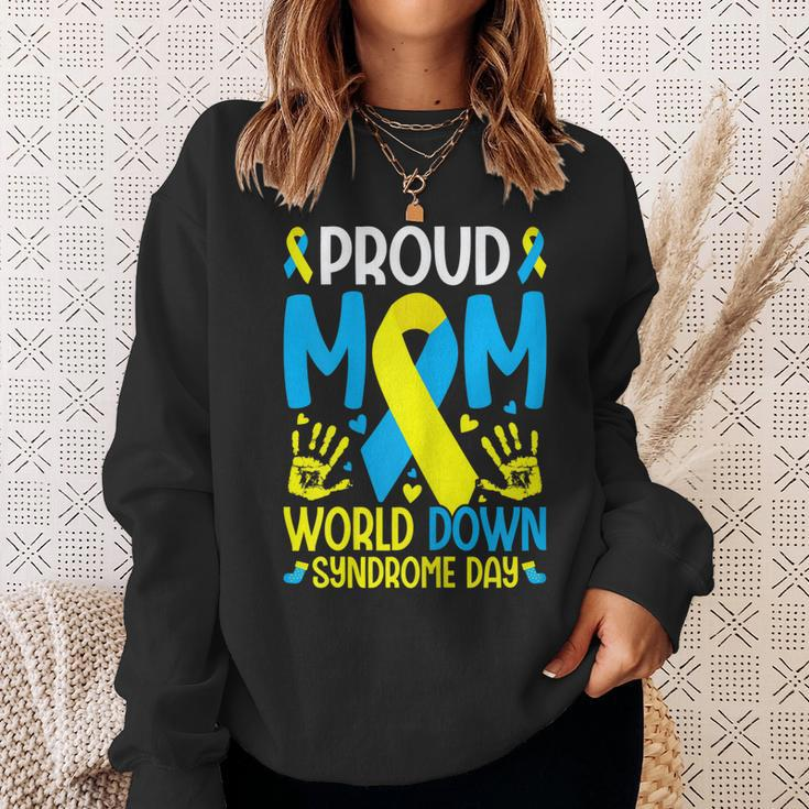 Womens Down Syndrome Mom Ribbon World Down Syndrome Awareness Day Sweatshirt Gifts for Her