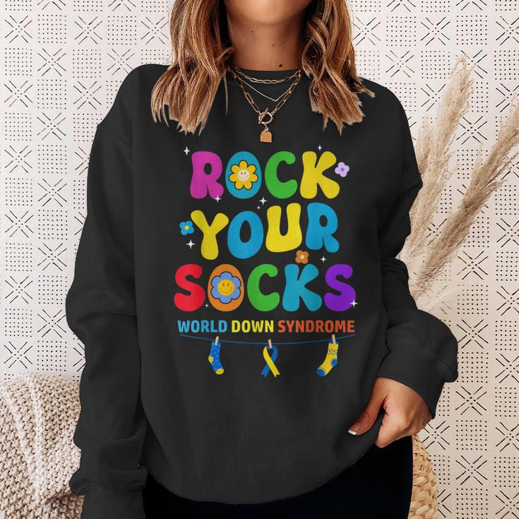 World Down Syndrome Day Rock Your Socks Awareness Sweatshirt Gifts for Her