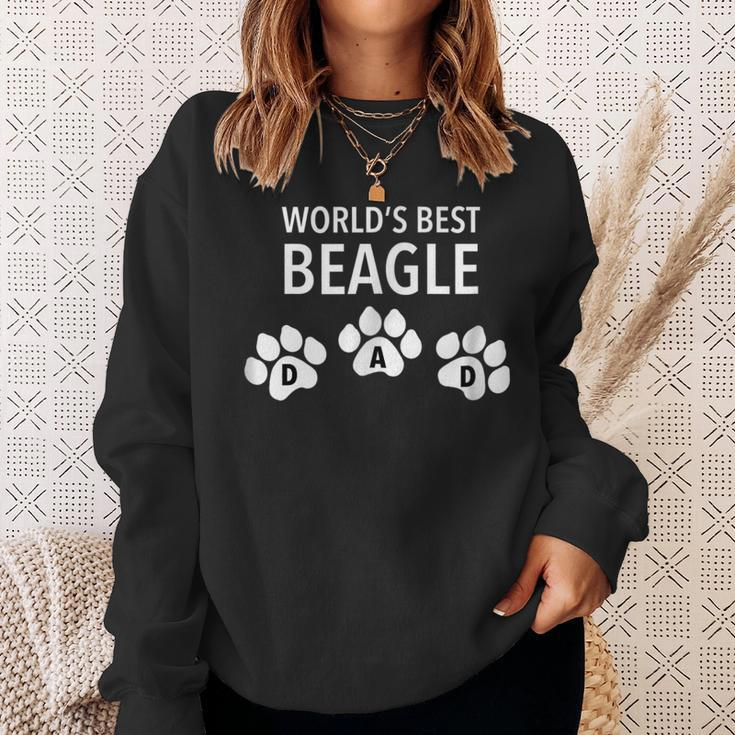 Worlds Best Beagle DadWith Paw Design Effect Sweatshirt Gifts for Her