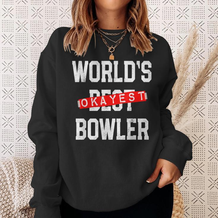 Worlds Okayest Bowler V2 Men Women Sweatshirt Graphic Print Unisex Gifts for Her