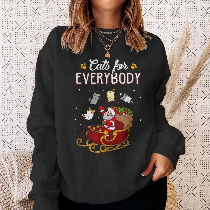 Xmas Cats For Everybody Cat Christmas Ugly Christmas Men Women Sweatshirt Graphic Print Unisex Gifts for Her