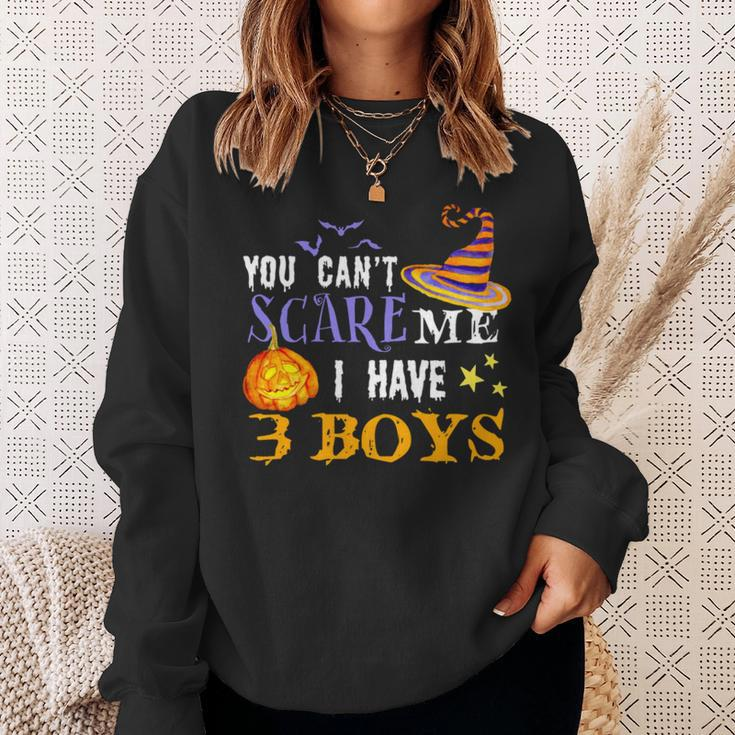 You Can’T Scare Me I Have 3 Boys Halloween Single Dad S Sweatshirt Gifts for Her