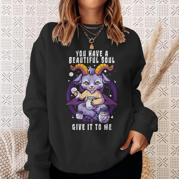 You Have A Beautiful Soul Satanic Baphomet Halloween Costume Sweatshirt Gifts for Her