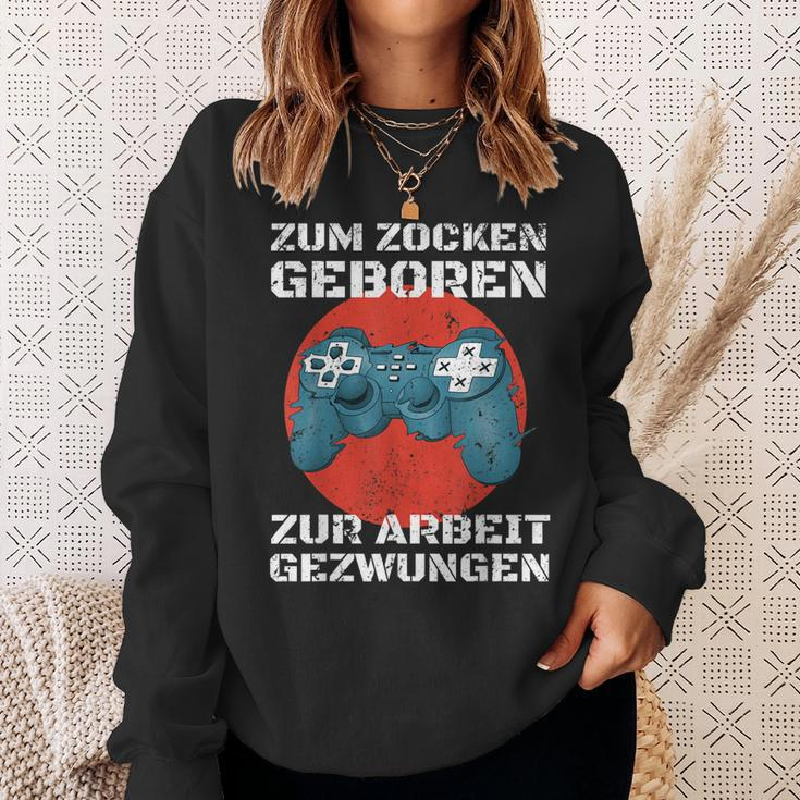 Zocken Geboren Arbeit Gezwungen PS5 Gaming Sweatshirt für Herren Geschenke für Sie