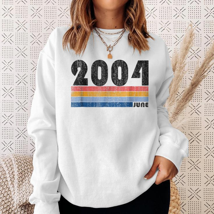 14Th Birthday Gift Retro Born In June Of 2004Sweatshirt Gifts for Her