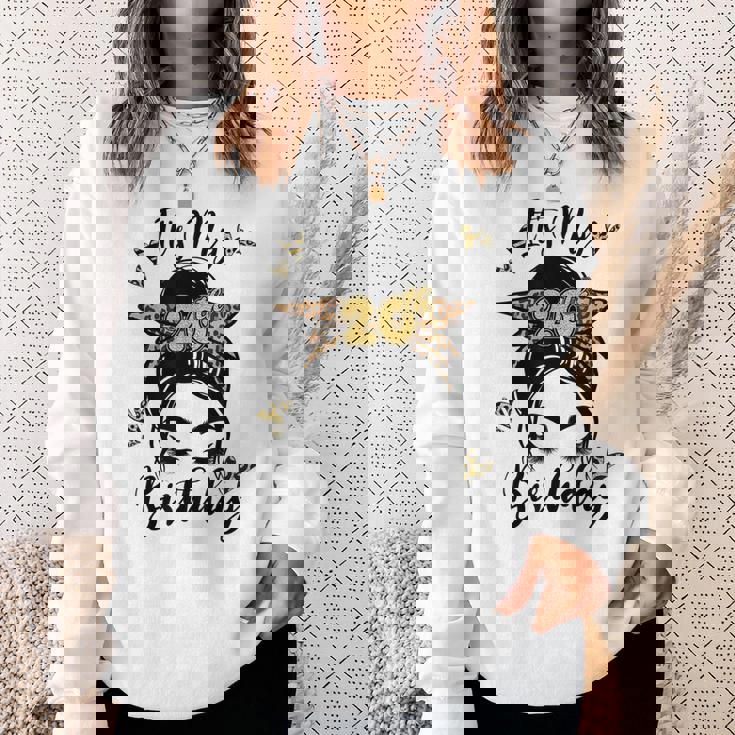 20Th Birthday Decorations Girl Messy Bun 20 Years Old Bday Sweatshirt Gifts for Her