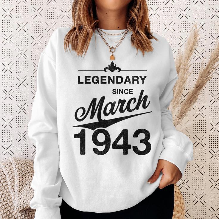 80 Geburtstag 80 Jahre Alt Legendär Seit März 1943 V3 Sweatshirt Geschenke für Sie