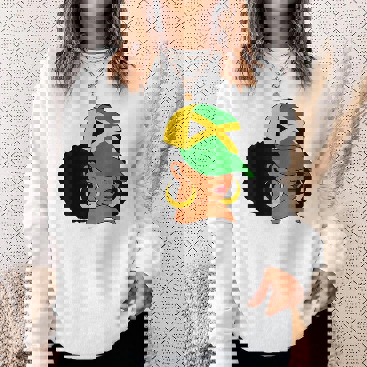 Afro Patriotic Jamaica Flag Jamaica Girls Rock Jamaica Sweatshirt Gifts for Her