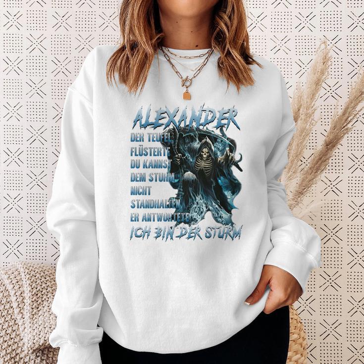 Alexander - Der Sturm Herren Sweatshirt, Mystisches Wolfsmotiv Geschenke für Sie