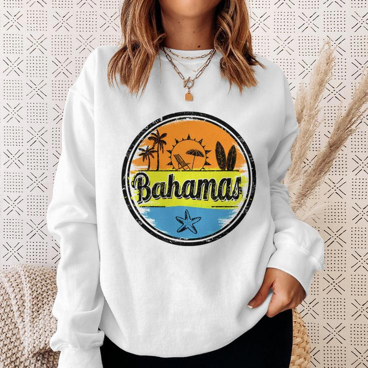 Bahamas Retro Circle Sweatshirt Gifts for Her