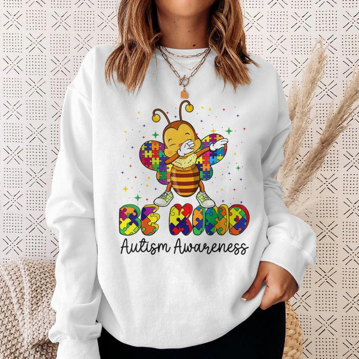 Be Kind Autism Awareness Puzzle Bee Dabbing Support Kids Sweatshirt Gifts for Her