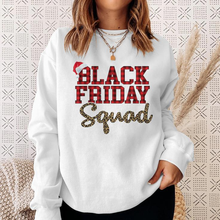 Black Friday Squad Buffalo Plaid Leopard Printed Gift Sweatshirt Gifts for Her