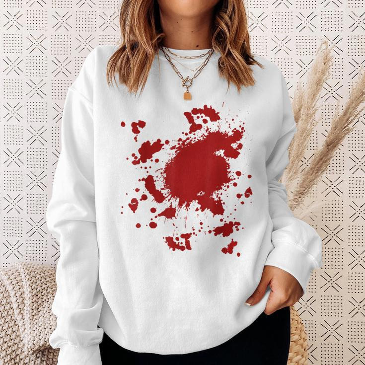 Blood Splatter Costume Gag Fancy Dress Scary Halloween Men Women Sweatshirt Graphic Print Unisex Gifts for Her