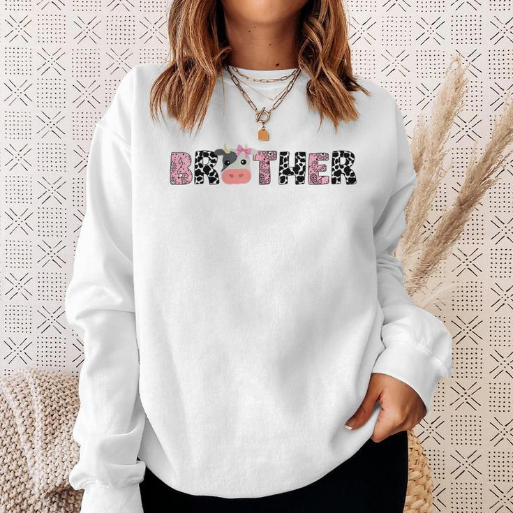 Brother Of The Birthday For Boy Cow Farm Birthday Cow Sweatshirt Gifts for Her