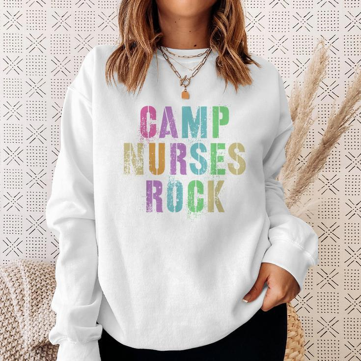 Camp Nurses Rocks Funny Camping Medical Crew Sweatshirt Gifts for Her