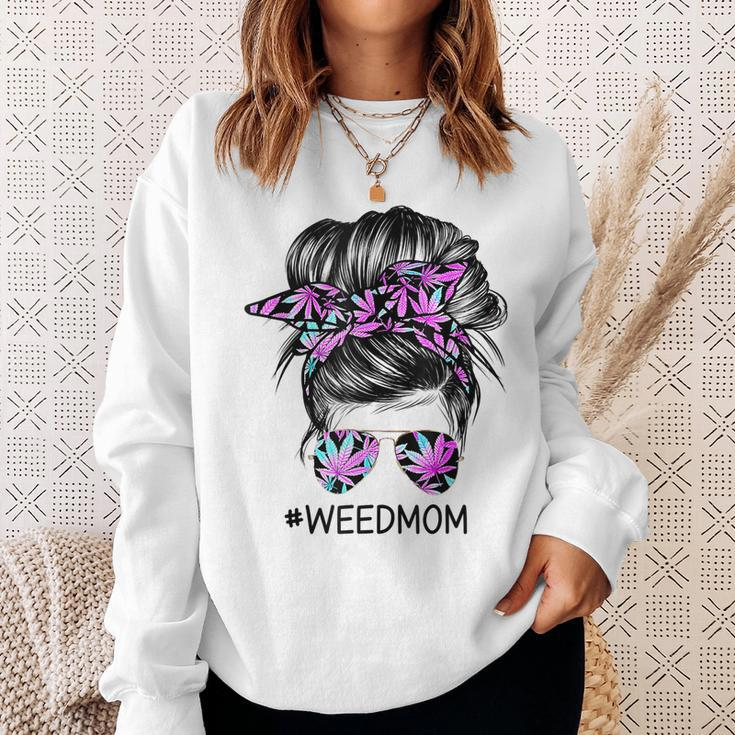 Classy Mom Life With Leopard Mom Marijuana Weed Lover Sweatshirt Gifts for Her