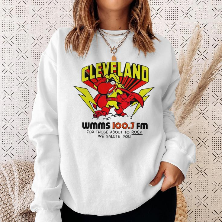 Cleveland Wmms Loo7 Fm For Those About To Rock We Salute You Sweatshirt Gifts for Her