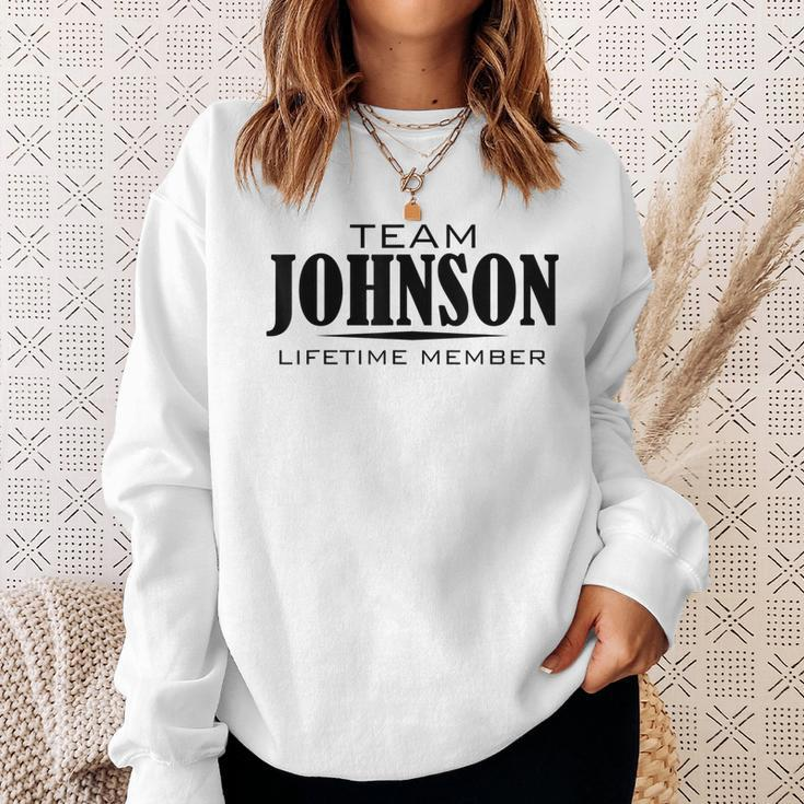 Cornhole Team Johnson Family Last Name Top Lifetime Member Men Women Sweatshirt Graphic Print Unisex Gifts for Her