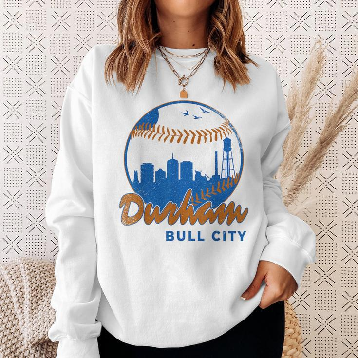 Durham Baseball Skyline Classic Bull City North Carolina Sweatshirt Gifts for Her