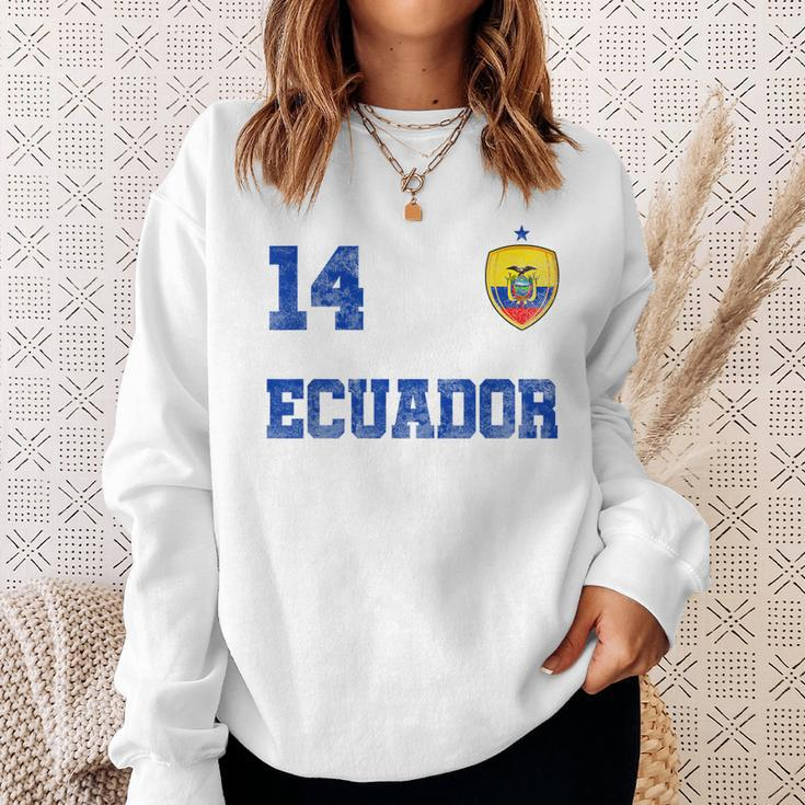 Ecuador Soccer Jersey Number Fourn Ecuadorian Flag Men Women Sweatshirt Graphic Print Unisex Gifts for Her