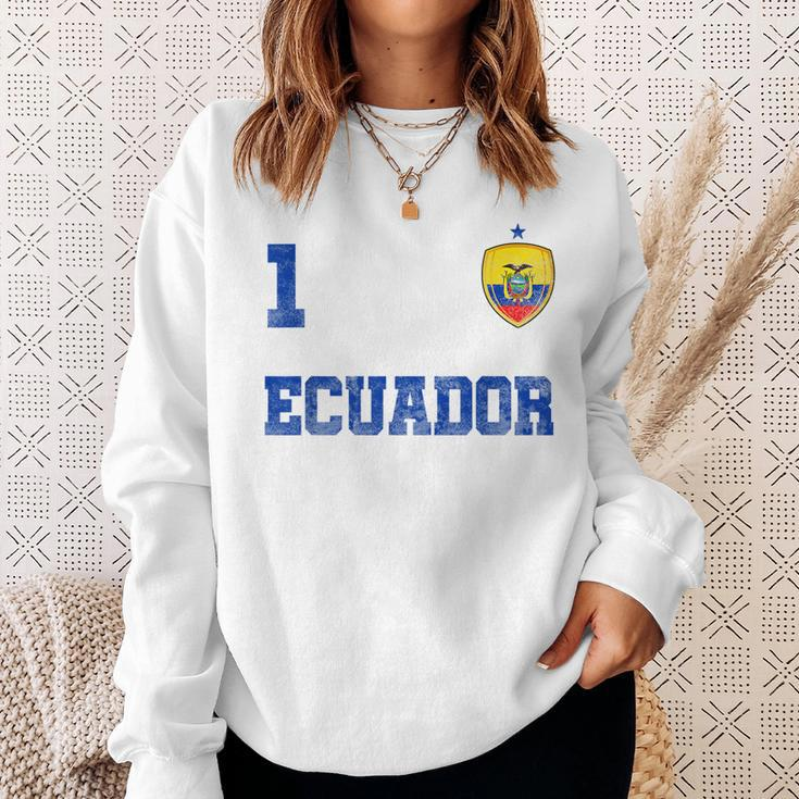 Ecuador Soccer Jersey Number One Ecuadorian Flag Futebol Fan Men Women Sweatshirt Graphic Print Unisex Gifts for Her