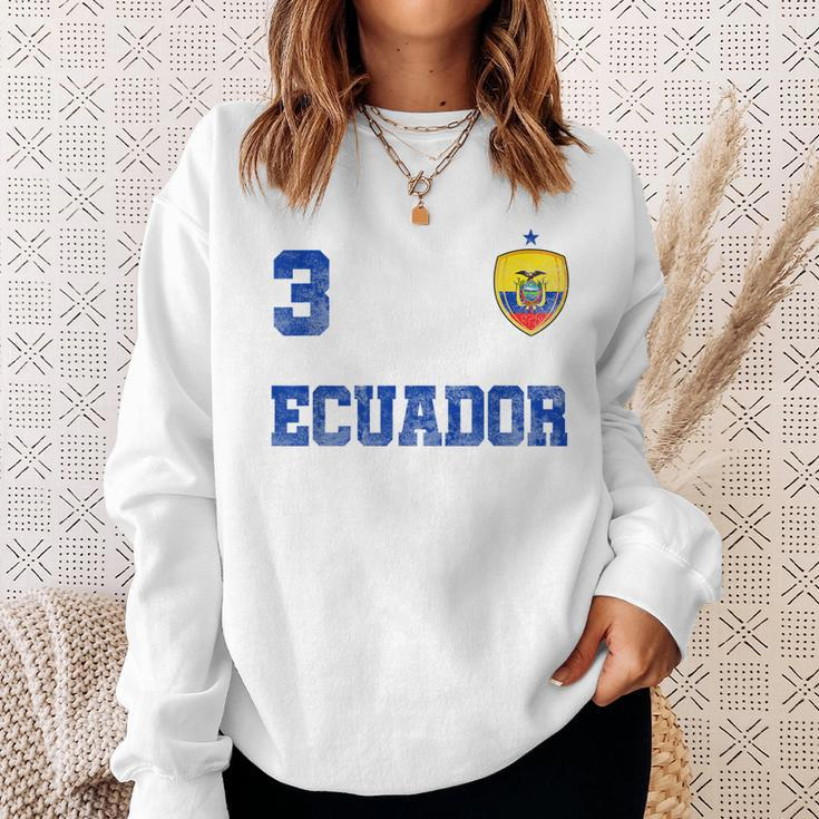 Ecuador Soccer Jersey Number Three Ecuadorian Flag Futebol Men Women Sweatshirt Graphic Print Unisex Gifts for Her