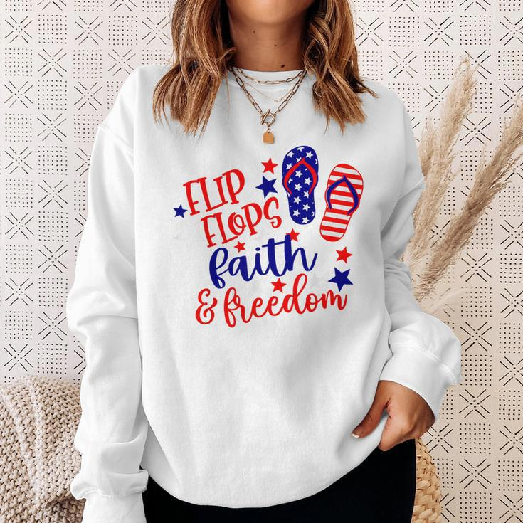 Flip Flops Faith And Freedom Sweatshirt Gifts for Her