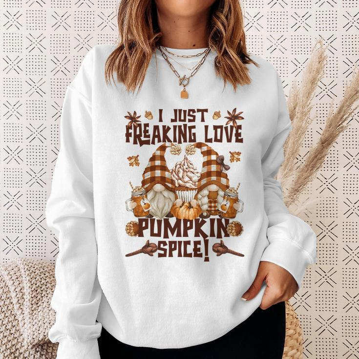 Funny Autumn Gnome Fall Quote Freaking Love Pumpkin Spice Cool Gift Sweatshirt Gifts for Her