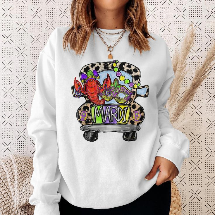 Funny Mardi Truck New Orleans Mardi Gras Beads Fleur De Lis Sweatshirt Gifts for Her