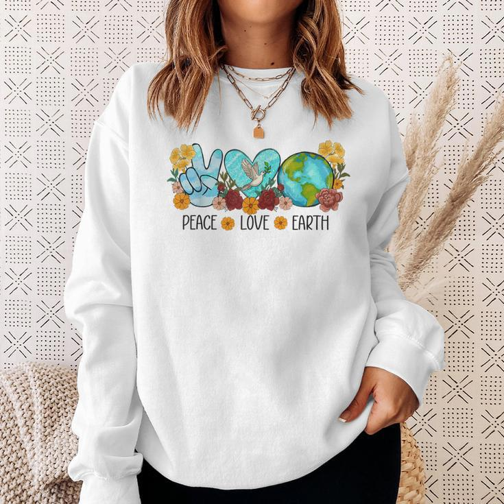 Happy Earth Day 2023 For Men Kids Teachers Peace Love Earth Sweatshirt Gifts for Her