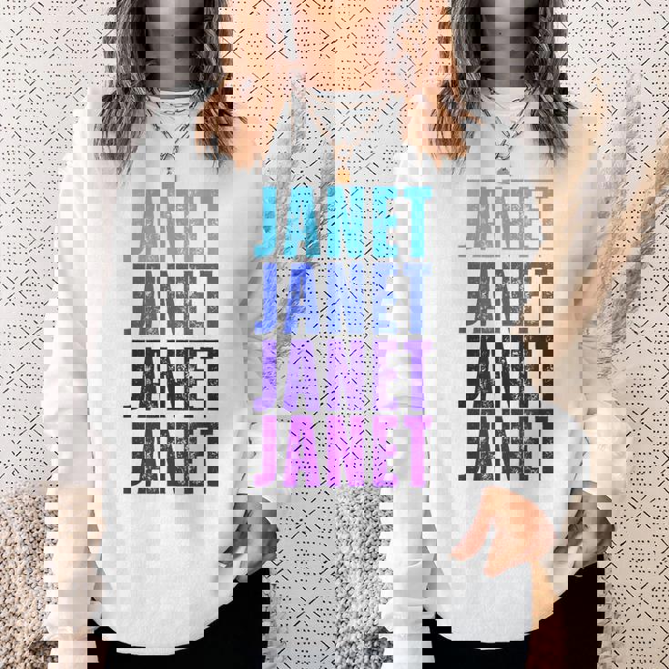 I Love Janet Modern Pattern First Name Janet Sweatshirt Gifts for Her