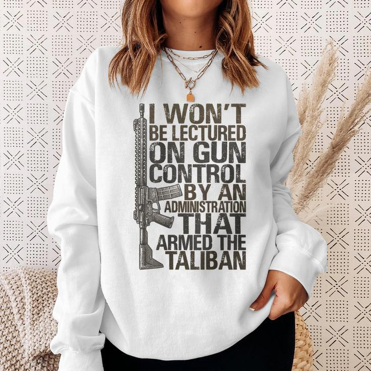 I Wont Be Lectured On Gun Control On Back Sweatshirt Gifts for Her