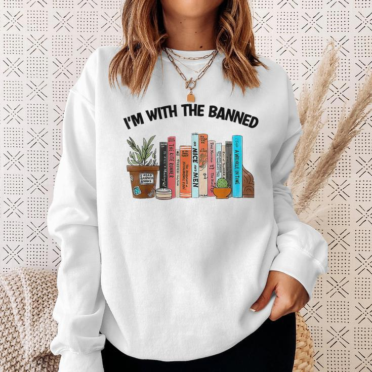 Im With The Banned Funny Book Readers I Read Banned Books Sweatshirt Gifts for Her