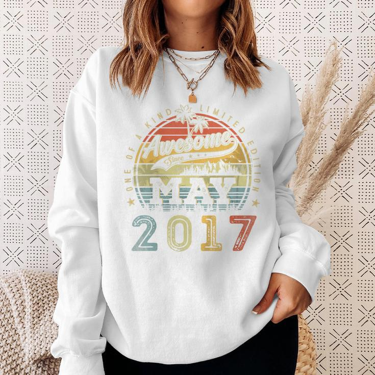 Kids 6 Year Old Awesome Since May 2017 6Th Birthday Sweatshirt Gifts for Her