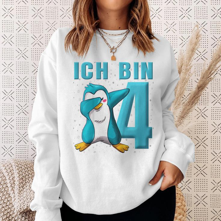 Kinder Pinguin 4 Jahre Jungen Mädchen Pinguin 4 Geburtstag Sweatshirt Geschenke für Sie