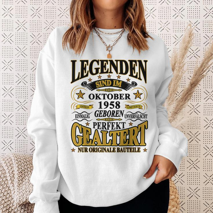 Legenden Sind Im Oktober 1958 Geboren 65 Geburtstag Lustig V2 Sweatshirt Geschenke für Sie