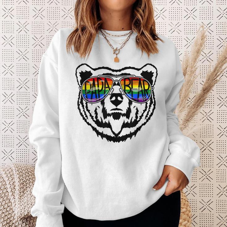 Lgbt Daddy Papa Bear Gay Pride Proud Dad Fathers Day Gift For Mens Sweatshirt Gifts for Her