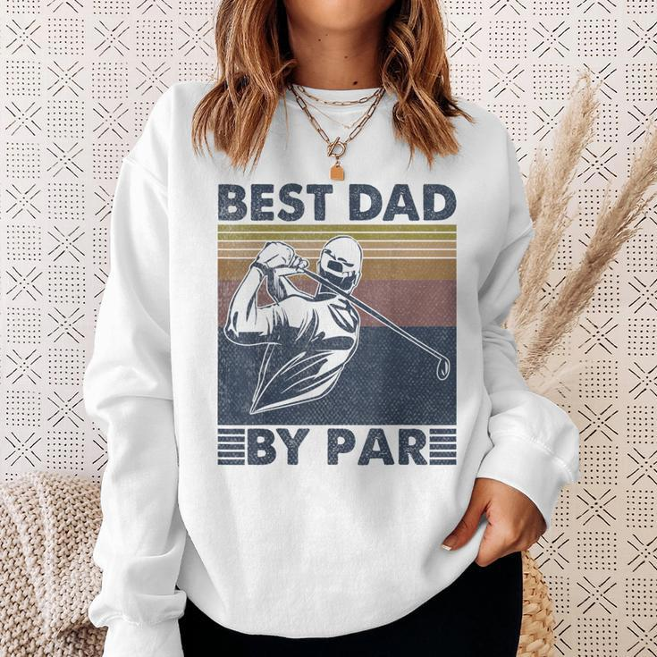 Mens Best Dad By Par Golfer Golf Disc Golf Club Swing Retro Sweatshirt Gifts for Her