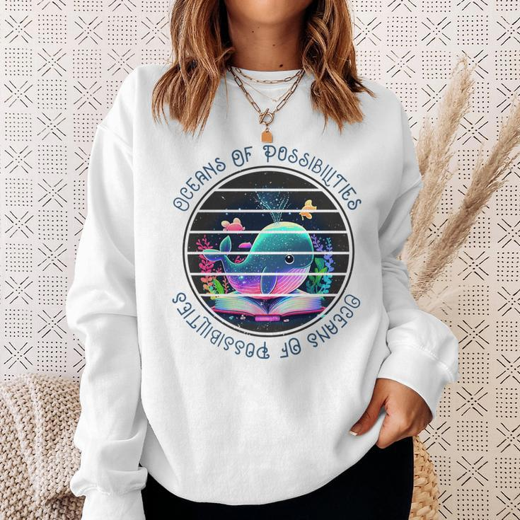 Oceans Of Possibilities Summer Reading Kawaii 2023 Librarian Sweatshirt Gifts for Her