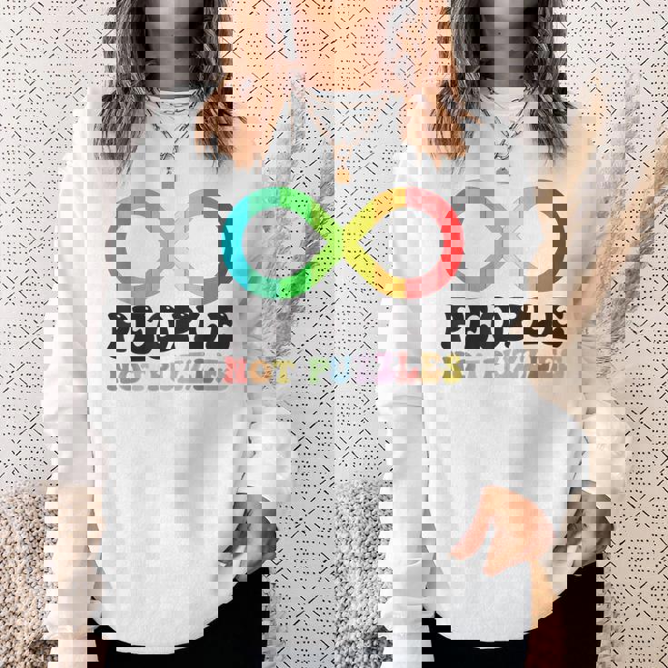 People Not Puzzles Autism Awareness Neurodiversity Inclusion Sweatshirt Gifts for Her