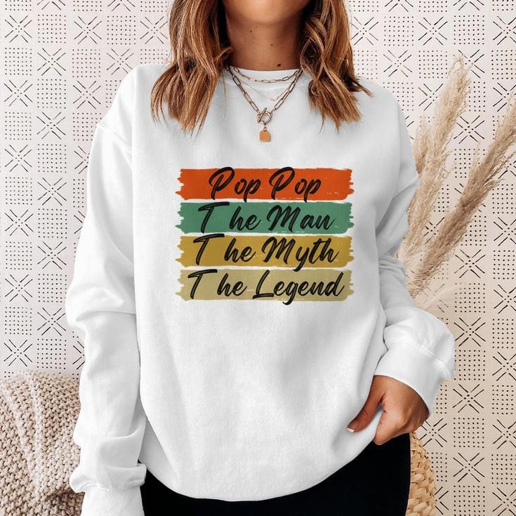 Poppop The Man The Myth The Legend Vintage Daddy Gift Sweatshirt Gifts for Her
