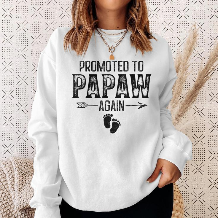 Promoted To Papaw Again Vintage Fathers Day For Dad Sweatshirt Gifts for Her