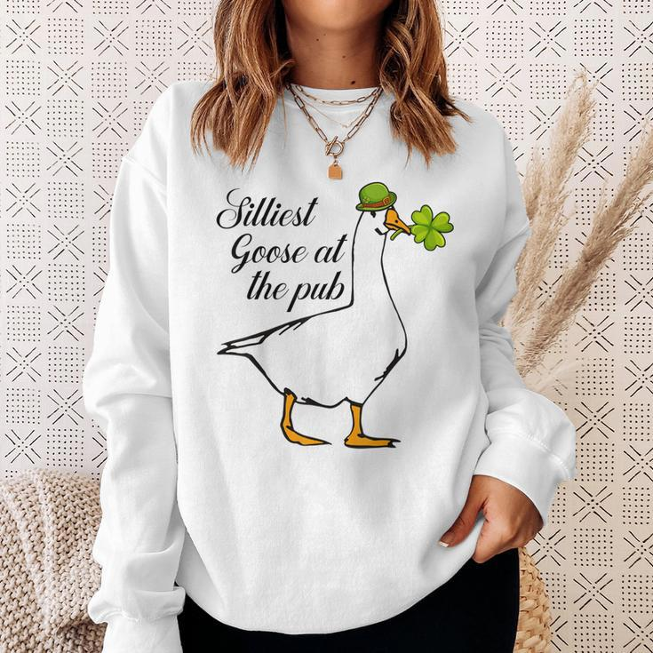 Silliest Goose At The Pub St Patricks Day Goose Meme Sweatshirt Gifts for Her