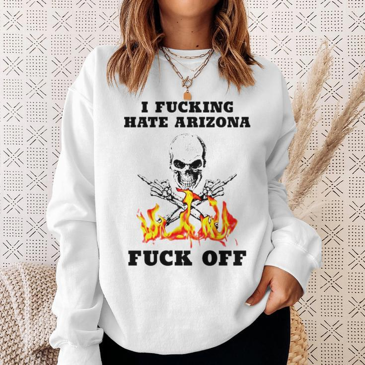 Skull I Fuckling Hate Arizona Fuck Off Sweatshirt Gifts for Her