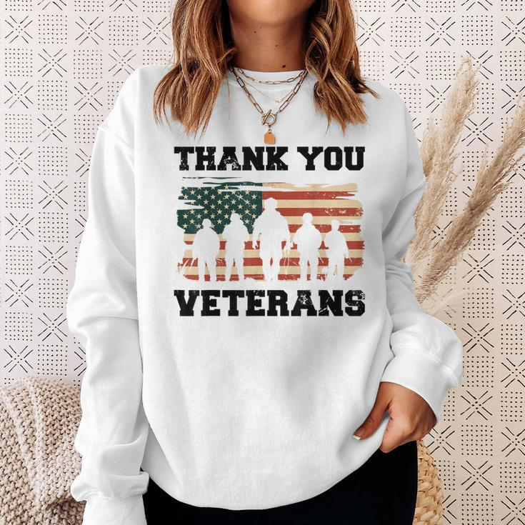 Thank You Veterans - Funny Gifts For Veterans Dad Grandpa Sweatshirt Gifts for Her