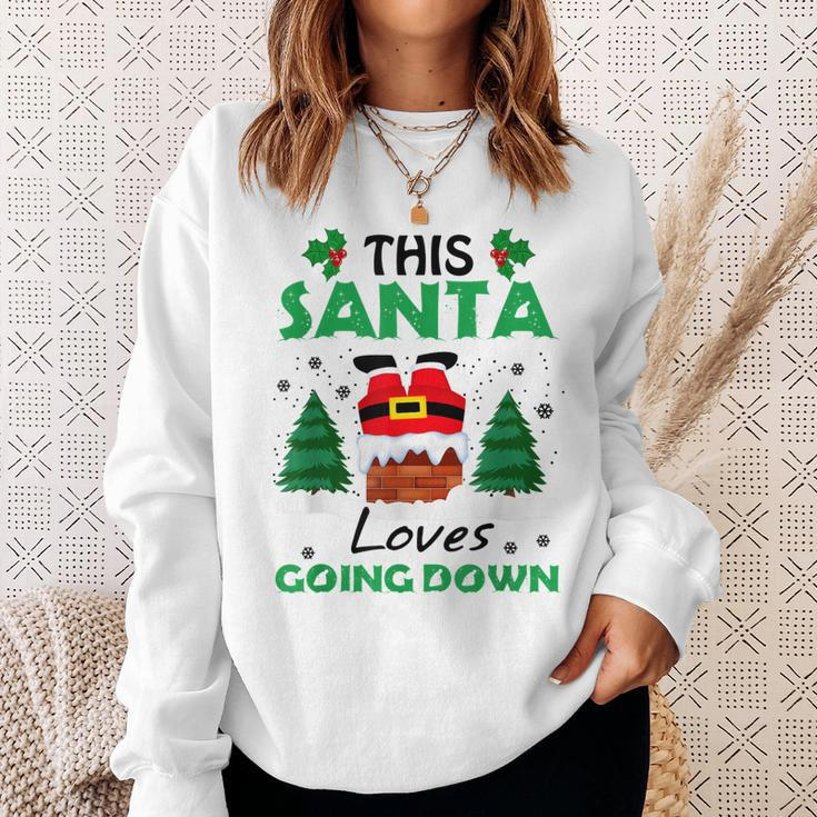 This Santa Loves Going Down Christmas Men Women Sweatshirt Graphic Print Unisex Gifts for Her