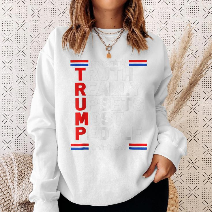 Trump 2024 Trump Truth Really Upset Most People America Flag Sweatshirt Gifts for Her