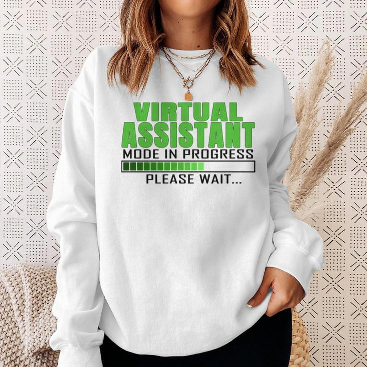 Virtual Assistant Mode In Progress Funny Design Sweatshirt Gifts for Her